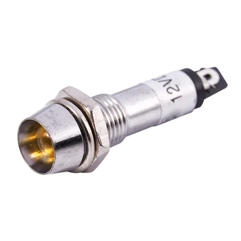 

Promotion! 8mm LED Dashboard warning light 12V control indicator light Yellow 1pz