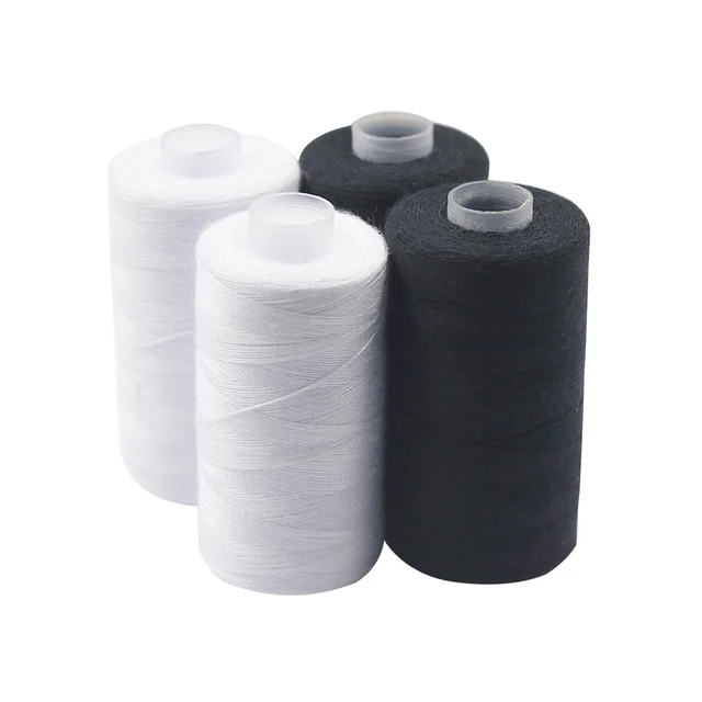 D&D 500M Strong and Durable Sewing Threads for Sewing Polyester Thread Clothes Sewing Supplies Accessories White  Black 2black2white