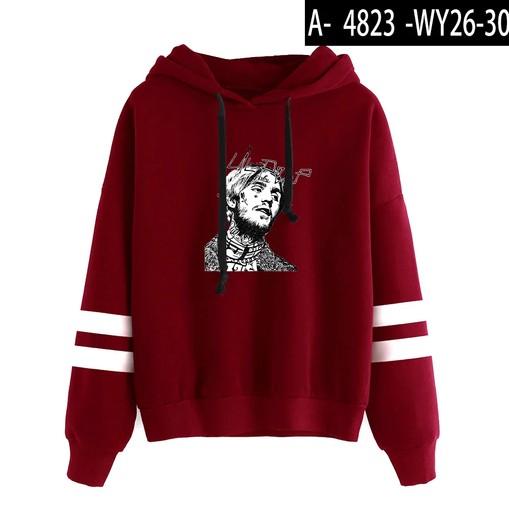 Lil Peep модные толстовки с принтом для женщин/мужчин с длинным рукавом толстовки с капюшоном горячая распродажа Повседневная Уличная одежда - Цвет: Red