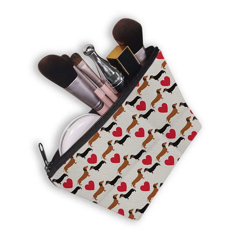 Cute Dachshund Dog Makeup Storage Pouch Cute Pet Animal Cosmetic Bag Travel Organizer Toiletry Case for Femminile