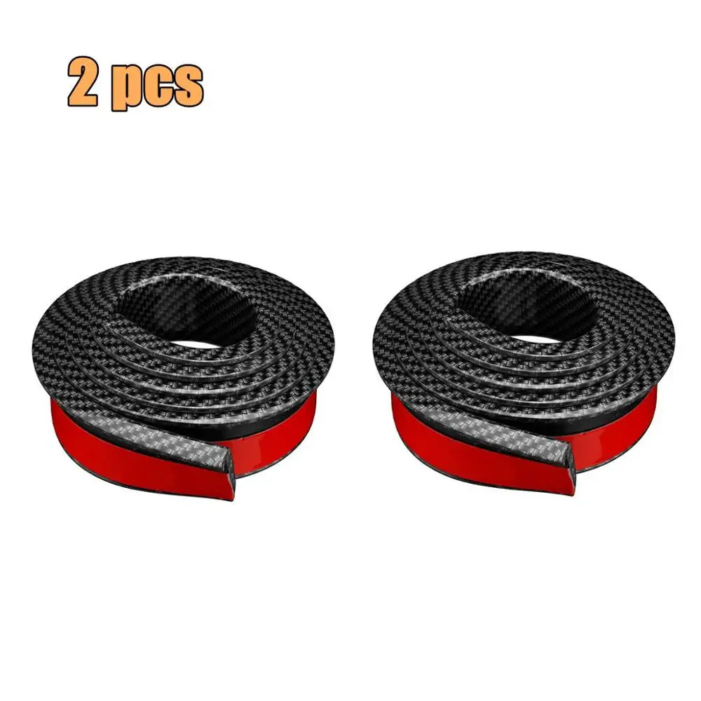 2pcs 4 шт. 2 шт. 1,5 м x 3,8 см резиновое крыло для автомобиля отделка колеса Арка защита молдинги углеродное Черное колесо защита наклейка для колес - Цвет: 2pcs