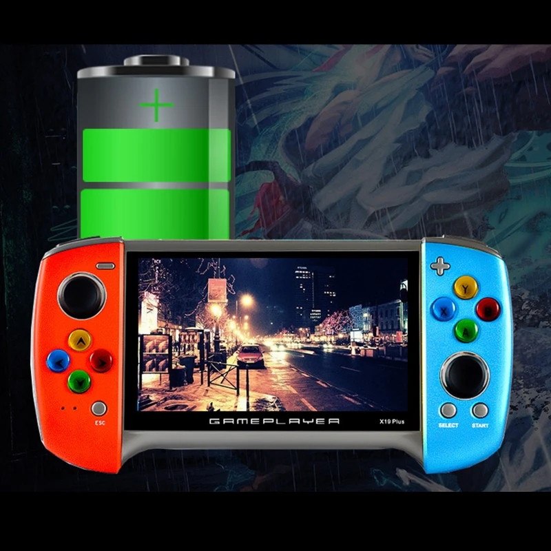 

2020 New X19 Plus Handheld Game Console 5.1 Inch Large Screen 1000 Classic Games Nostalgic 360 Degree Double-rocker