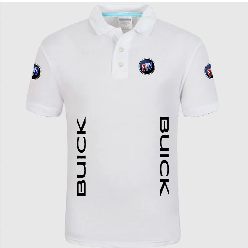 Men Polo Shirt Buick Polos Button Short Sleeve Polo Shirt Homme Solid Summer