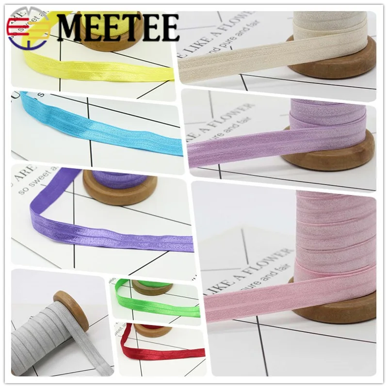 Эластичная лента Meetee 22 м 15 мм яркая для волос нейлоновая украшение головы