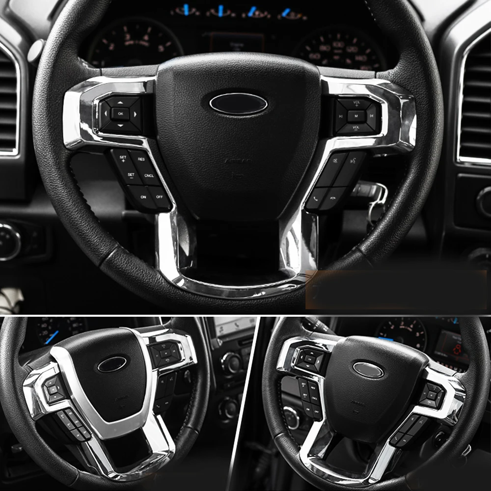 for Ford F-150 F150 2015 2016 2017 2018 2019 ABS Car Styling Accessories Steering Wheel Button Cover Decorative Trim 1pcs | Автомобили и