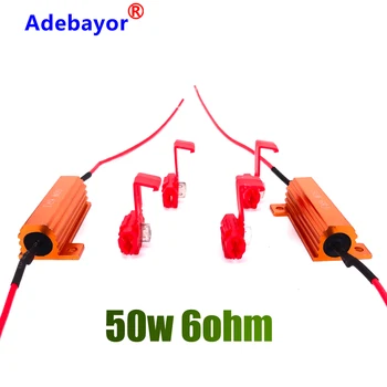 

2pcs 50W 6ohm LED bulb Light Turn Signal Load Resistor resistance Fix Error Flash Blinker Warning Controller Capacitor