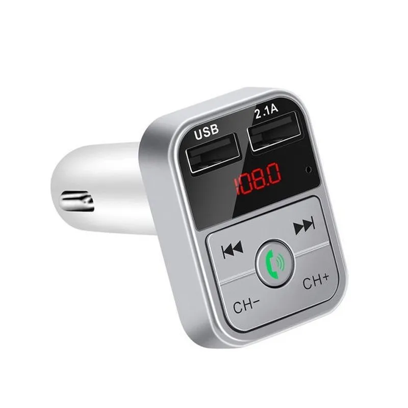 Автомобильное зарядное устройство с fm-передатчиком, bluetooth-приемником, аудио MP3-плеером 3.1A, двойной USB, быстрое зарядное устройство для телефона для iPhone, samsung, Xiaomi - Тип штекера: Silver