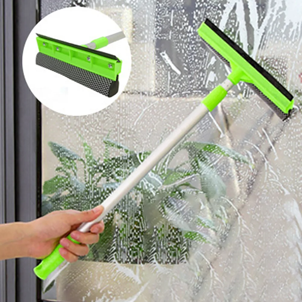 

Car Tools Scraper Bathroom Window Double Sided Wall Removal Washing Glass Cleaning Brush Home Telescopic Long Handle
