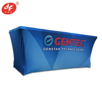 

72 Inches Custom Artwork Design Print Fitted Spandex Stretch Table Cloth Tablecover For Outdoor Promotion