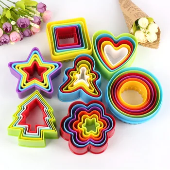 

3D Baking Modeling Christmas Tree Cake Cutter Mold Plastic Fruit Colorful Kitchen Accessories 7 Style Choose Biscuit Mold Cutter