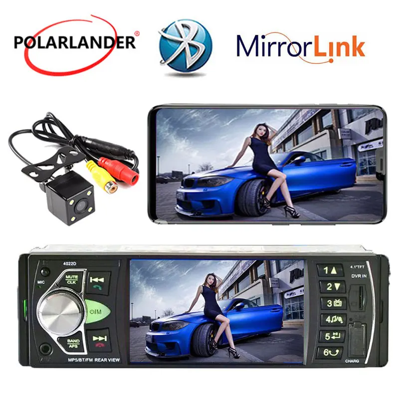 1 дин автомагнитола магнитола ссылка зеркала FM TF USB SD красочные огни MP5 Bluetooth 4.0 HD 4.1
