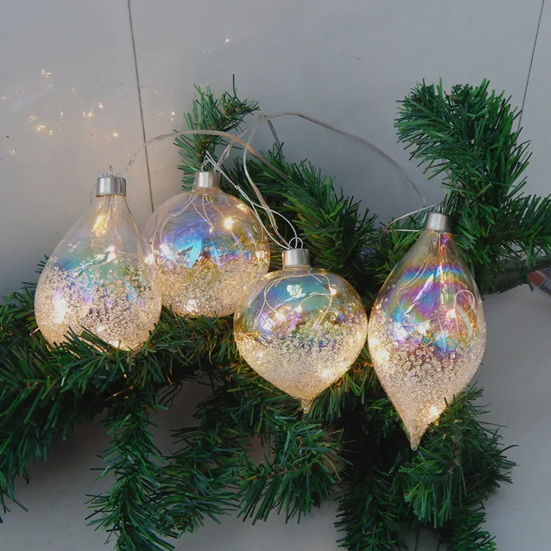 

1set/pack Different Shaped Small Size Lustre Glass Ball Christmas Day Decoration Onion Globe Cone Drop Hanging Pendant