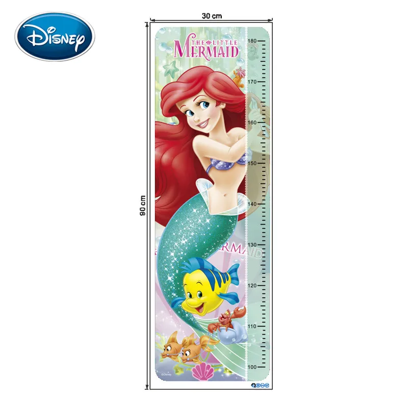 Disney Waterproof Mermaid Height Wall Sticker Children Room Living Room Bedroom Warm Decoration PVC Wall Sticker
