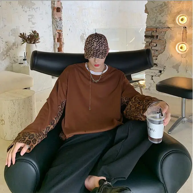 M-XL! бренд; Модная одежда с леопардовым принтом и капюшоном; Корейская версия свободного кроя