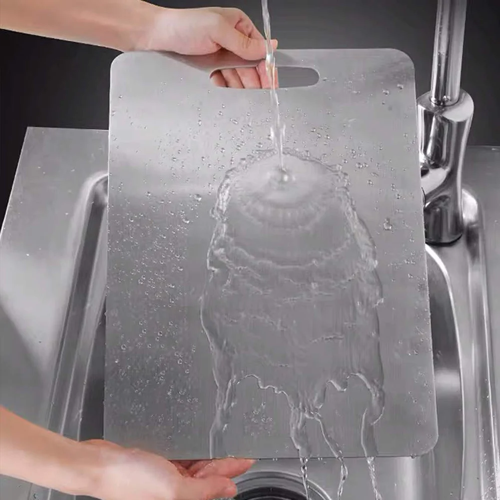  Kitchen 304 Stainless Steel Cutting Board Large Metal Chopping Board Solid and Durable Easy Clean A - 4000244367012