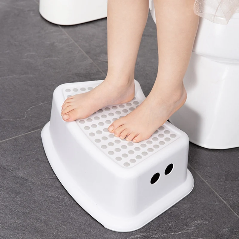 2Pcs Bench Plastic Stool Bathroom Feeding Hand Washing Bath Stepping Piano Pad Footstool Short Baby Non-Slip Children Small Plat