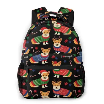 

2020 OLN Travel Backpacks Christmas Corgis In Cloth Girl Backpack For Women Large Capacity School Bag For Teenage