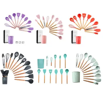 

11pcs/set Non-Stick Silicone Kitchen Utensil Spatula Spoon Cooking Tool Cookware Kitchen Utensils