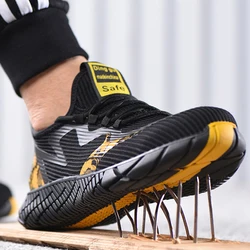 Chaussures de travail indestructibles pour hommes, baskets de sécurité Anti perforation pour hommes, bottes de travail Anti écrasement pour hommes, chaussures à bout en acier 