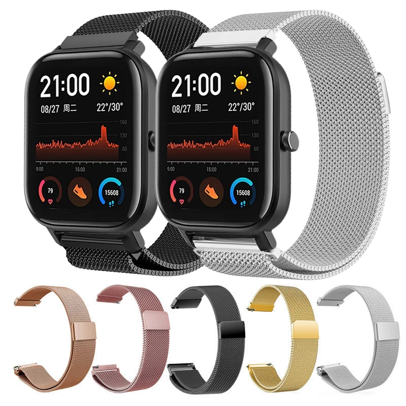 Миланская петля 20 мм 22 ремешок для Xiaomi Huami Amazfit GTS наручный GTR 42 мм/47 аксессуары