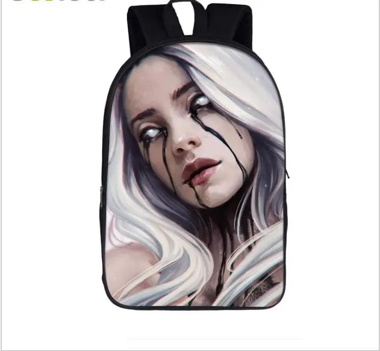 Picture color Вентиляторы Рэппер Billie Eilish, школьные сумки для девочек-подростков, рюкзак в стиле хип-хоп, женские повседневные дорожные сумки, школьные рюкзаки для студентов и колледжа - Цвет: Picture color