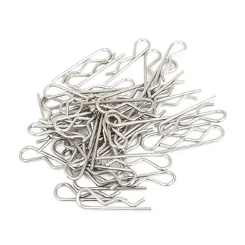 

New 1.2 x 21 mm Spring Clasp Metal Cotter Pin Clip Clasp Silver 100 Pcs