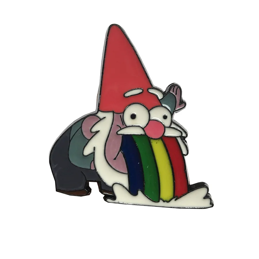 

Gravity Falls Barfing Gnome Metal Pin Badge Chestpin Brooch Costume Accessories Ornament Decor 4CM