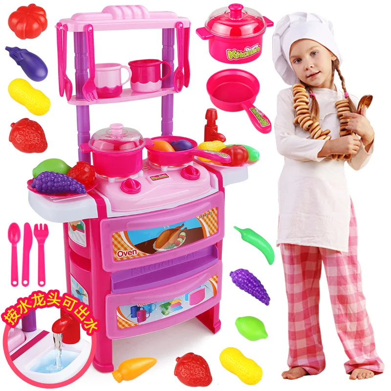  Hot Sales CHILDREN'S Tableware Cooking Kitchen Educational Play House Model Light Sound Kitchen Toy - 4000267351955