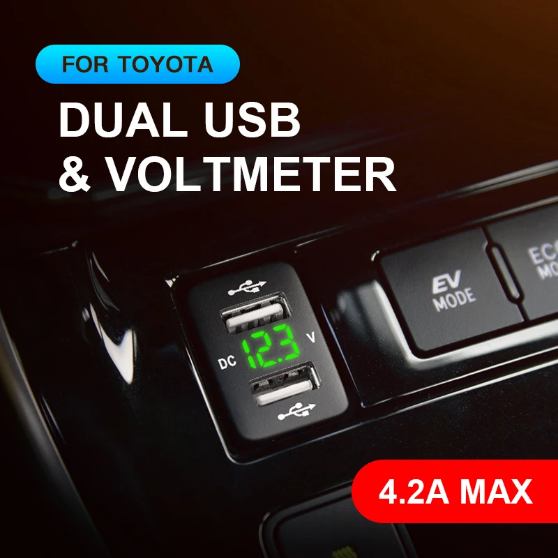Новинка автомобильное зарядное устройство Usb Toyota 12 в 24 В адаптер с двумя
