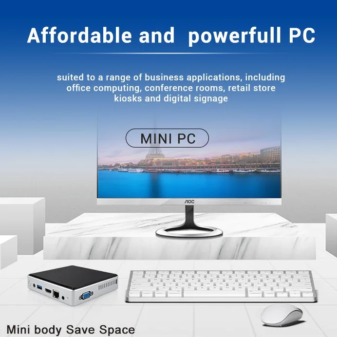 Мини-ПК Intel-celeron n3350 безвентиляторный карманный компьютер с окном 10 микро двойной дисплей гигабитный персональный компьютер для офиса дома