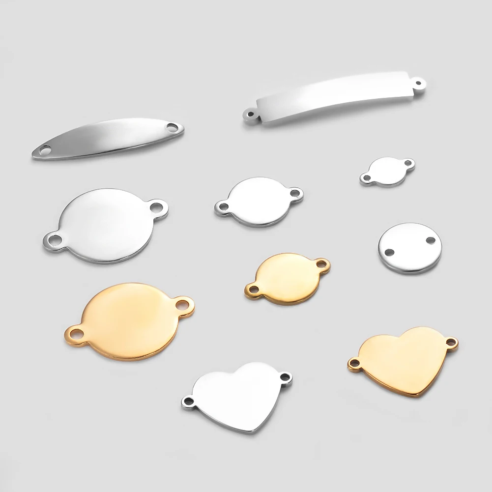 PH PandaHall Lot De 60 Breloques Rondes Et Plates En Acier Inoxydable 304 De 15 Mm, Breloques Vierges En Métal Plaqué Ion Pour Fabrication De Bracelets, Boucles D'oreilles, Colliers, Chaînes, Bijoux