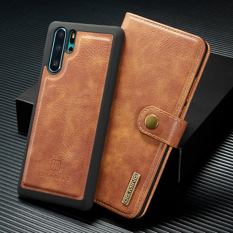 Роскошный кожаный съемный магнитный чехол в стиле ретро для Huawei P40 P30 P20 Mate20 Pro