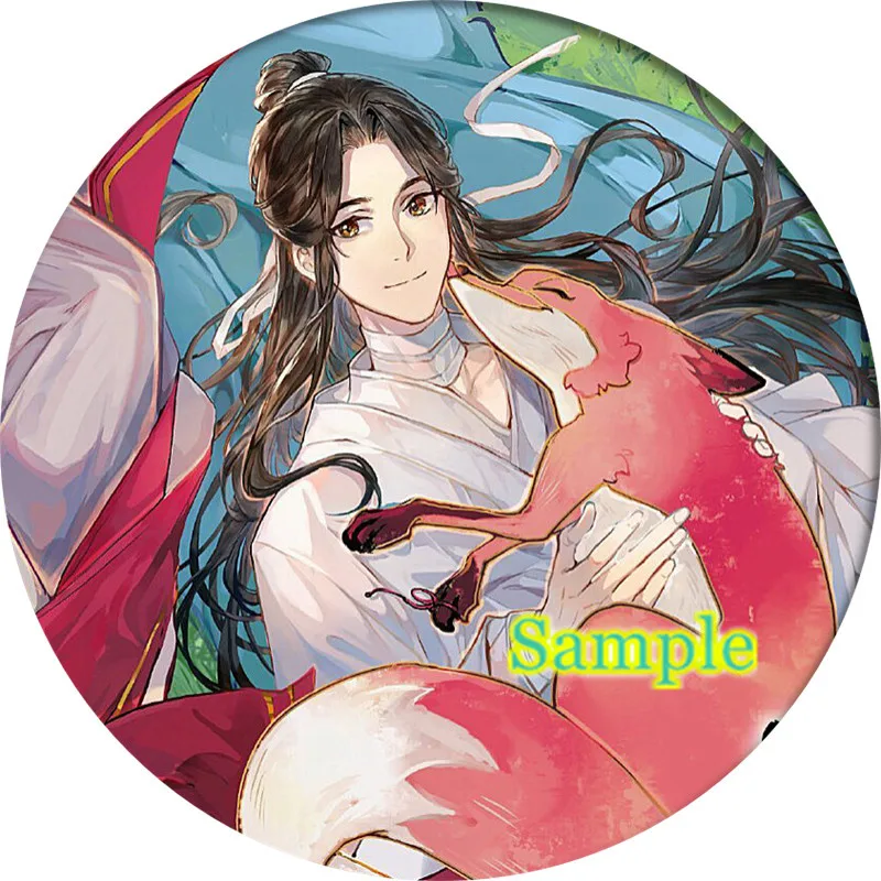 Cartoon tian guan ci fu Hua Cheng Xie Lian Cosplay Badge Brooch Pin Anime Accessories For Clothes Backpack Decoration gift