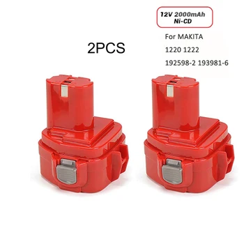 

2PCS 2000mAh 12V Ni-CD 2.0Ah Replacement Power Tool Rechargeable Battery for Makita 192681-5 1220 1233 1201 1222 1223 1235