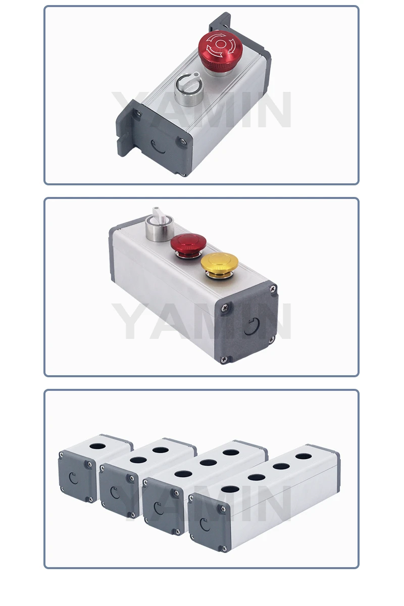 16/19/22mm Aluminium Alloy Protective Box For Metal Push Button Switch IP67 Waterproof Industrial 12/3/4 Holes Single Row