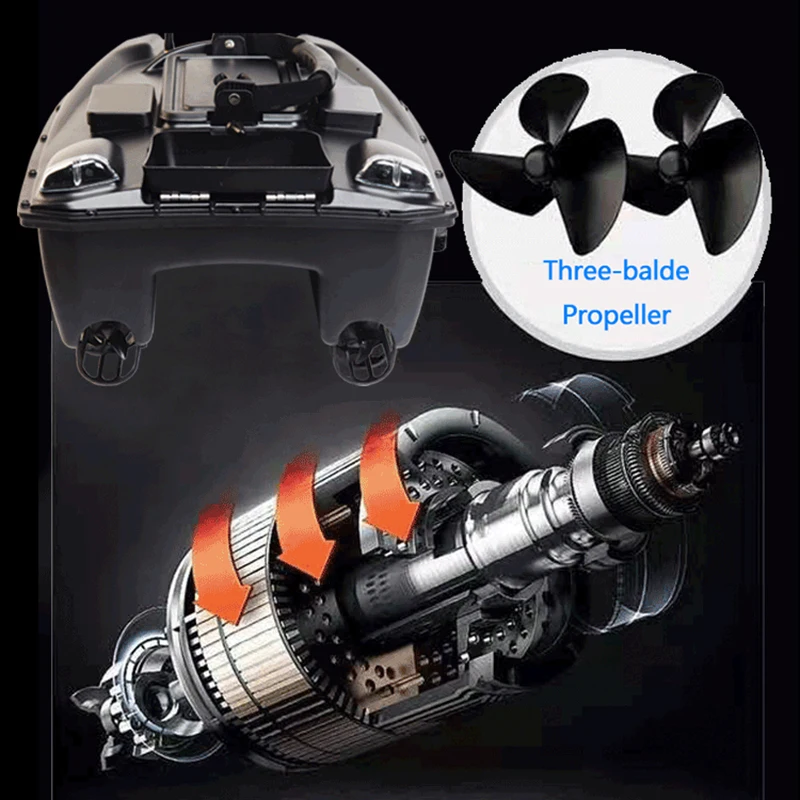 500M GPS Navigation RC Fishing Bait Boat 40 Spots Save Dual Silo 3KG Load LCD Screen Night Light 6H Duration Smart Return RC Toy 3