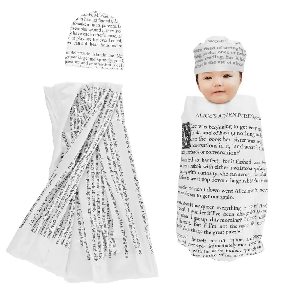Высокое качество буррито детское одеяло перед сном история пеленка для сна обернуть шляпу - Цвет: white