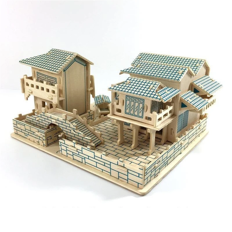 DIY 3D головоломка китайский стиль деревянный домик-избушка модель для детского подарка