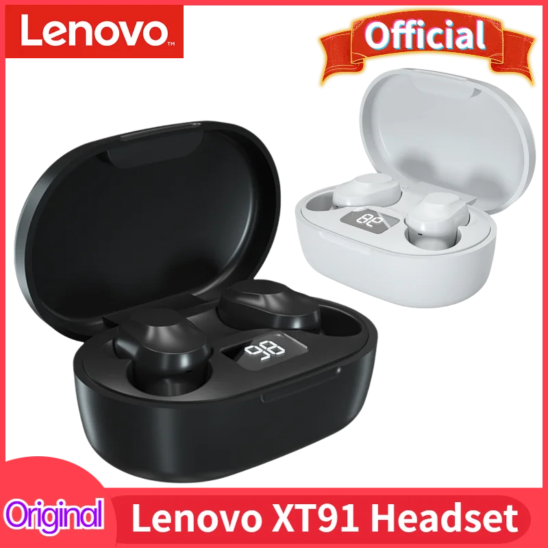 Promo Gaming Headset Tws Earphone Stereo-Bass Noise-Reduction Lenovo Xt91 Original Wireless xmQKMG8o1mk