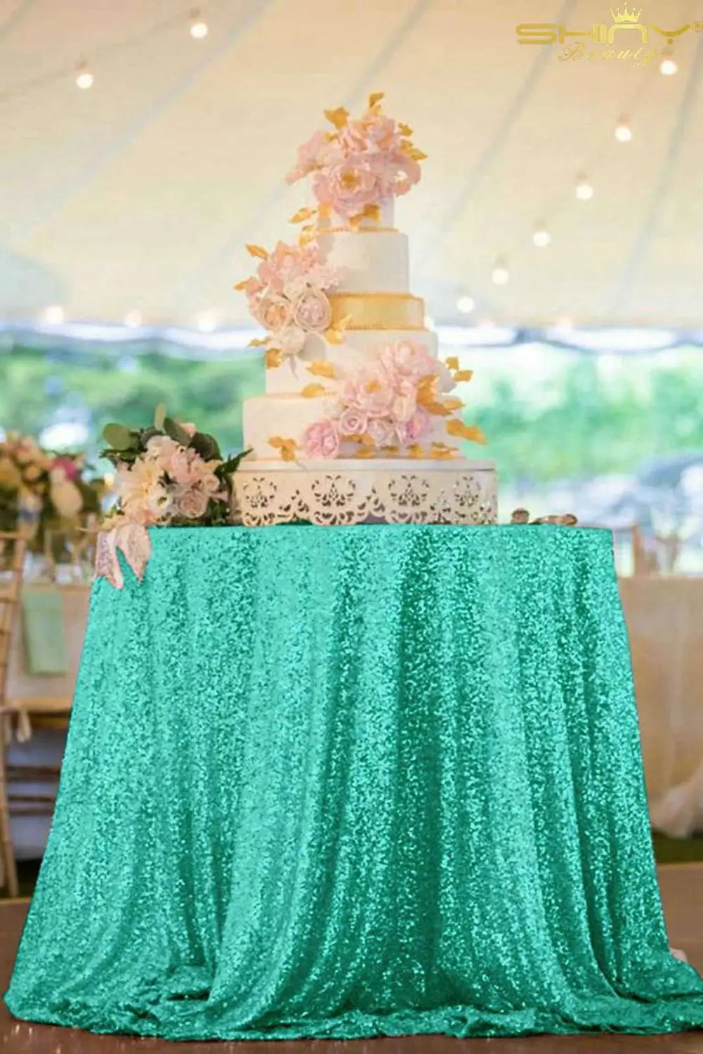 Matte Green Tablecloth-Turquoise-60Inch с блестками, круглые блестящие скатерти, блестящая скатерть, свадебные Cover-M1017 с блестками - Цвет: Matte Green