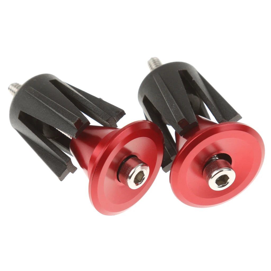 Colorful Aluminum Bike Bicycle Cycling Handlebar Grips Handle Bar Cap End Plugs - One Pair - Black/Red/Gold/Blue/Green