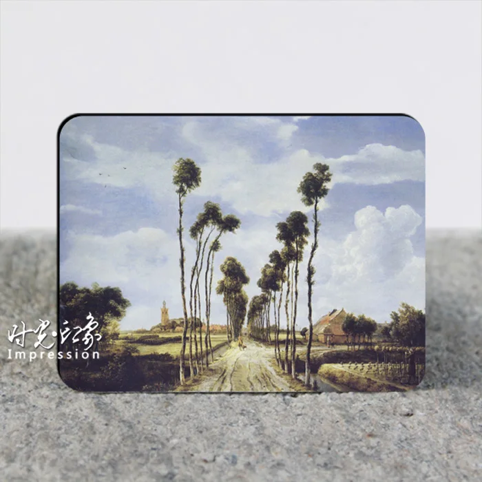 Картина маслом хоббема работает на дереве дорога креативный магнит холодильник