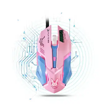 

Pink 3200DPI Wired Ergonomic Optical USB Computer Mouse for PC Laptop Notebook M68F