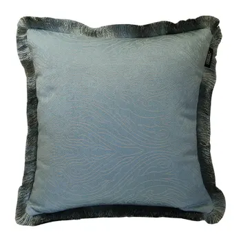 

45x45/50X50cm blue chenille cushion cover with fringes throw pillowcase sofa waist pillow cover tassel