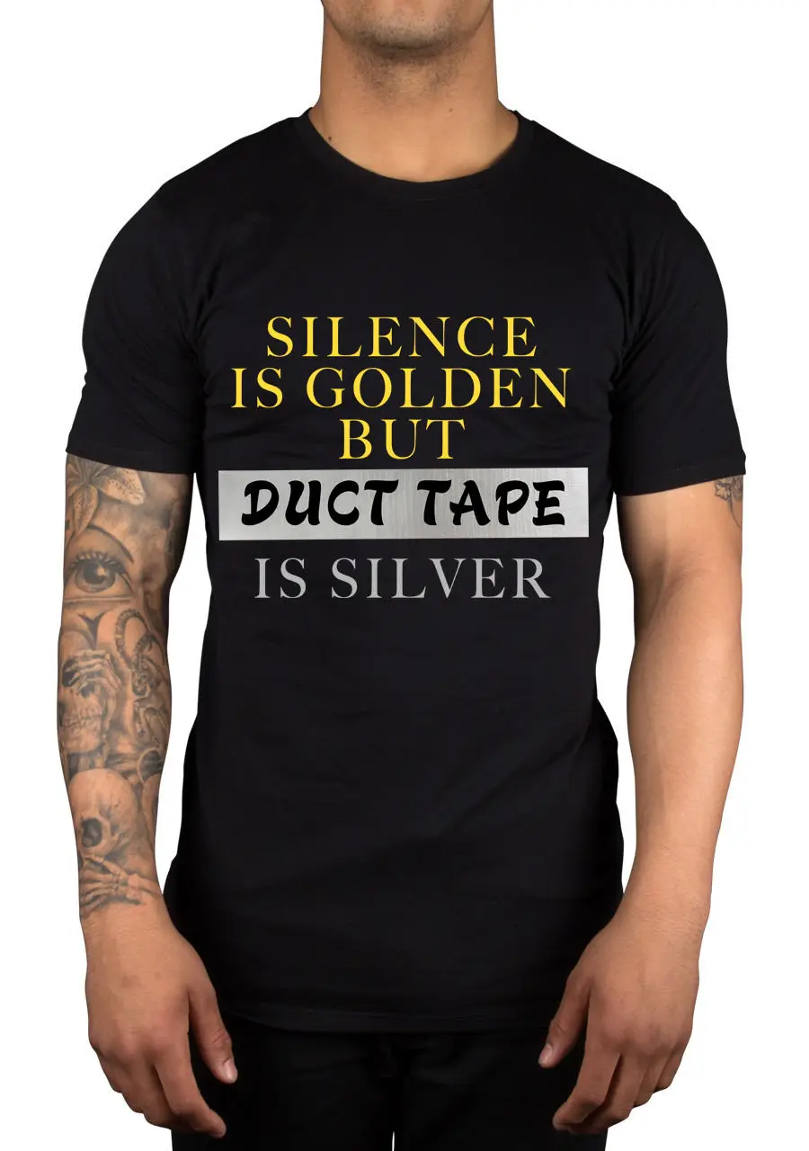 Тишина Золотая, но клейкая лента Серебряная Fabolous Lyric t-shirt Loso Way - Цвет: Черный