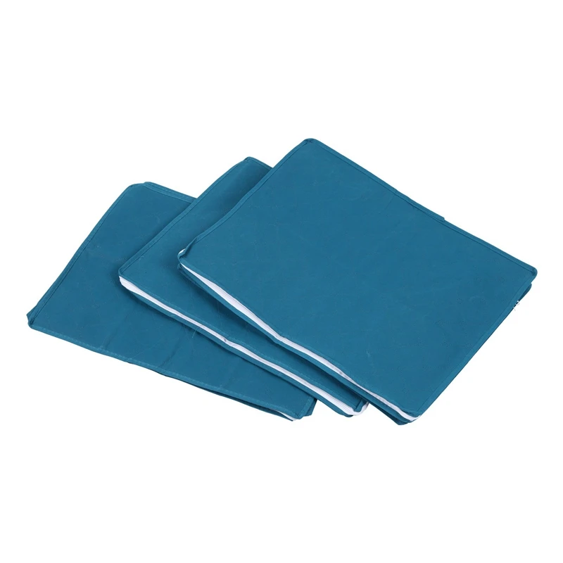 HOT-3Pcs Non-Woven Foldable Storage Box Family Save Space Clothes Organizer Home Quilt Bag Holder Blue |