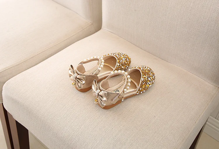 new girls sandals princess baby girl shoes Toddler Infant Kids Pearl Bling Sequins Single Princess Shoes Sandals