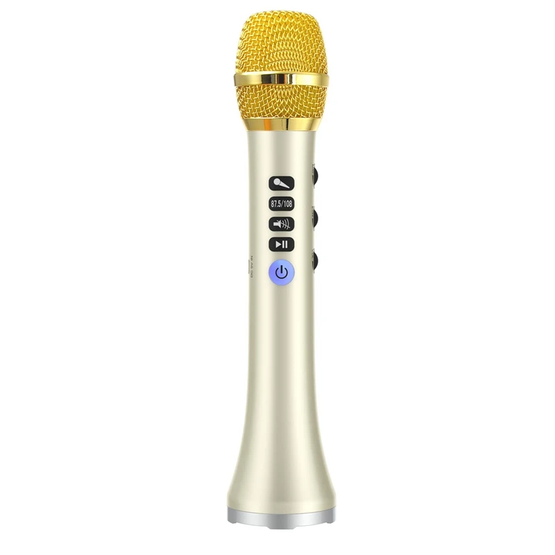 

L-698D Professional 20W Portable Wireless Bluetooth Karaoke Microphone Speaker With Big Power For Sing/Meeting(Gold)