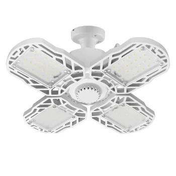 

E27 80W Barn Deformable Lamp Hollowed Out Adjustable Angle Basement Warehouse Four Leaf Motion Sensor Ceiling LED Garage Light