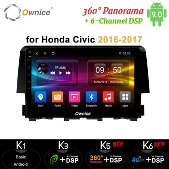 

Ownice Octa Core Android 9.0 Car DVD video GPS Navigation 64G+4G 4G SPDIF DAB+DVR Carplay 360 Panorama for Honda Civic 2016 2017